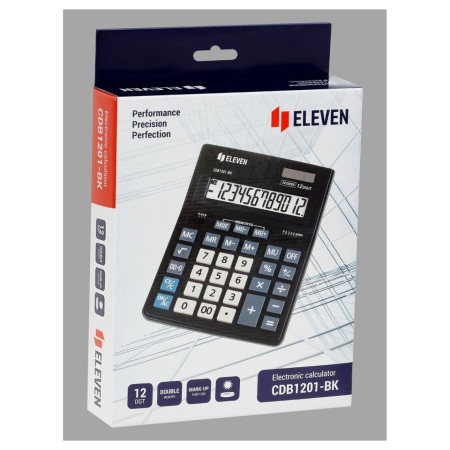 Калькулятор настольный Eleven Business Line 12 разрядов, двойное питание 155 x 205 x 35 мм, черный