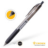 Ручка шариковая автоматическая Crown "QD" черная, 0.5 мм, грип RE-QD-018