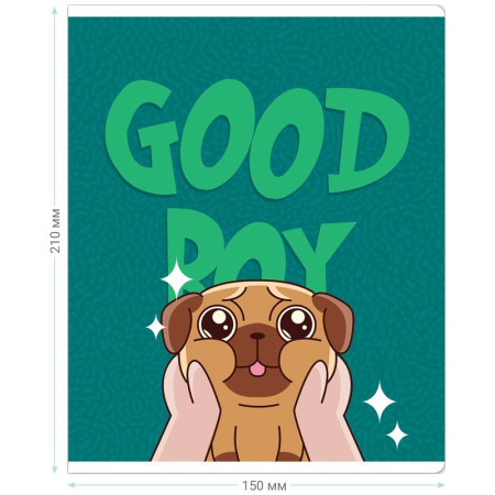 Тетрадь 48л. A5 клетка MESHU "Good boy" ТВИН-лак RE-MS_43104