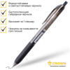 Ручка шариковая автоматическая Crown "QD" черная, 0.5 мм, грип RE-QD-018