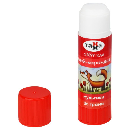 Клей-карандаш ГАММА "Мультики" 36 г, ПВП RE-1582022.36