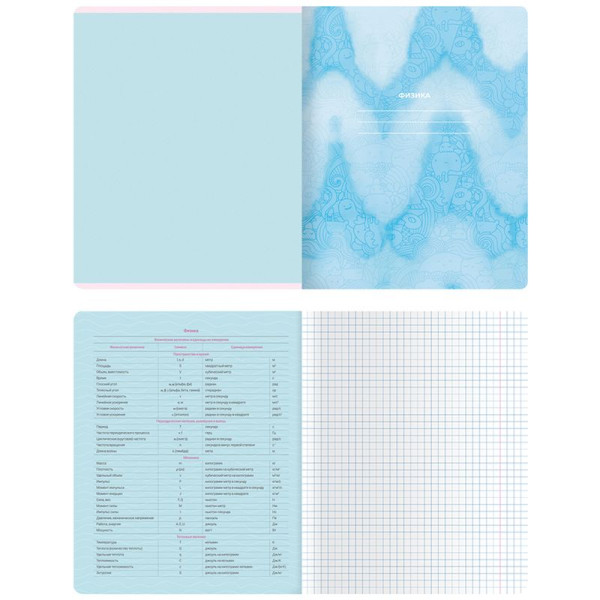 Тетрадь предметная 48л. MESHU "Candy color" - Физика, "софт-тач" ламинация, тиснение фольгой RE-MS_42541