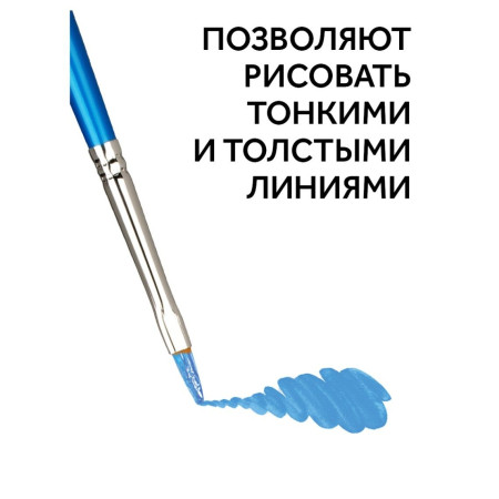 Набор кистей ГАММА "Классические" 10 шт синтетика, круглые №1, 2, 3, 5, 8, плоские №2, 4, 6, 8, 10 RE-280618.11.28